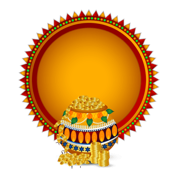 Dhanteras celebration and happy diwali celebration banner with gold coin png