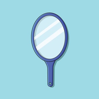 Blue hand mirror vector
