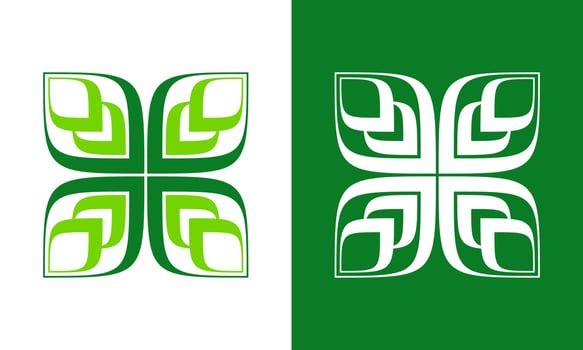 vector illustration of stylized leaf  iconic sign symbol. good for use on any kind business related to nature, organic, health, herb