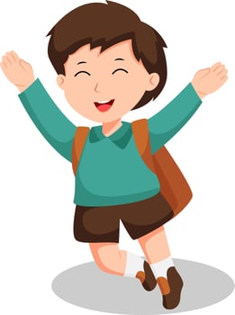 Little Boy with Bag Character Design Illustration vector