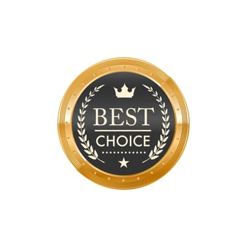 Best choice golden badge and customer choice label vector