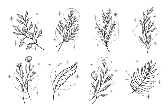 Realistic Floral Tattoo Illustration vector