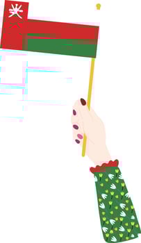 Oman flag vector hand drawn,Omani rial vector hand drawn