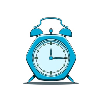 3d soft blue hexagon alarm clock vector illustration