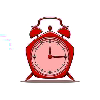 3d red pentagon alarm clock vector illustration