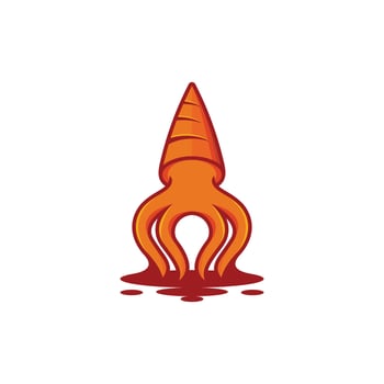 Squid Animal Illustration Creative Logo vector