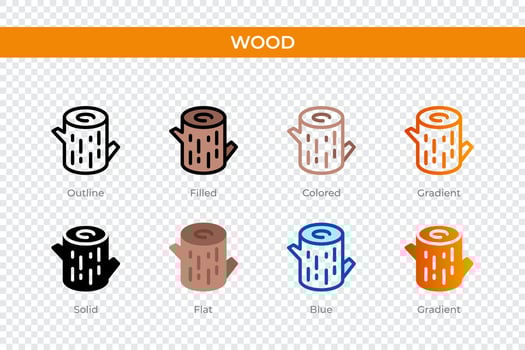 wood icon in different style. wood vector icons designed in outline, solid, colored, filled, gradient, and flat style. Symbol, logo illustration. Vector illustration