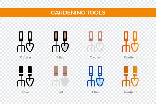 gardening tools icon in different style. gardening tools vector icons designed in outline, solid, colored, filled, gradient, and flat style. Symbol, logo illustration. Vector illustration