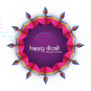 Beautiful festivel happy diwali greeting card celebration background vector