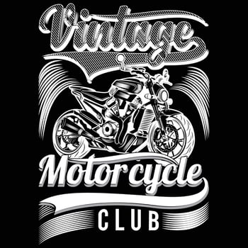 Vintage T-shirt Motorcycle vector
