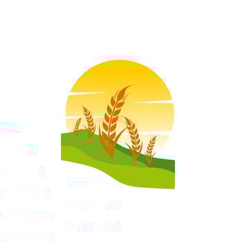 Wheat Grain Agriculture Logo Design Vector Template