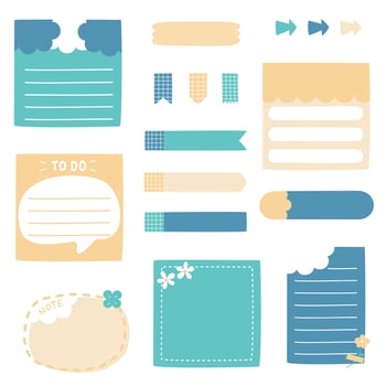 set of cute hand drawn, doodle text box with icon, speech bubble balloon, flat design, vector, illustration vector