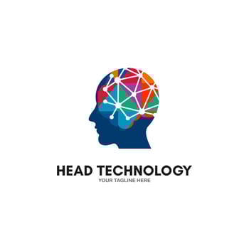 Technology Human Head Logo Icon Design vector