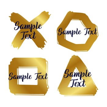 Gold Luxury Heading Frame with abstract brush vector