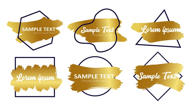 Gold Luxury Heading Frame with abstract brush vector