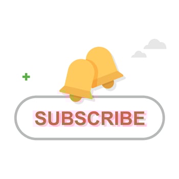 Subscribe bell button. Social media blog channel. Marketing illustration. vector