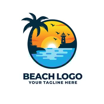 Beach logo design vector