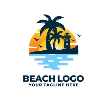 Beach logo design vector