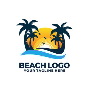 Beach logo design vector
