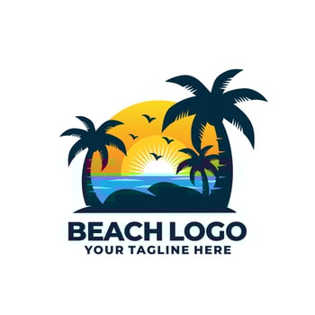 Beach logo design vector