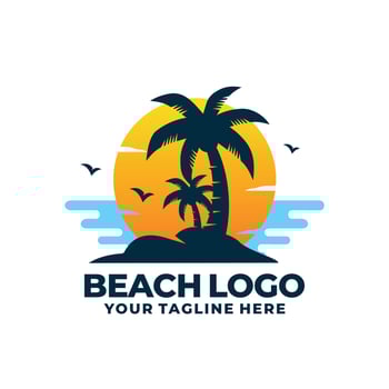 Beach logo design vector