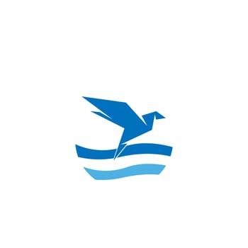 birds flying in the sea for icon logo travel vector