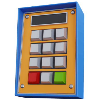 3d rendering password button with screen isolated png