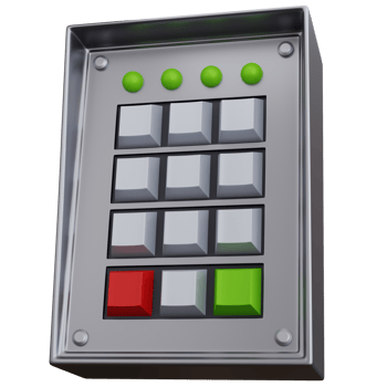 3d rendering password button isolated png
