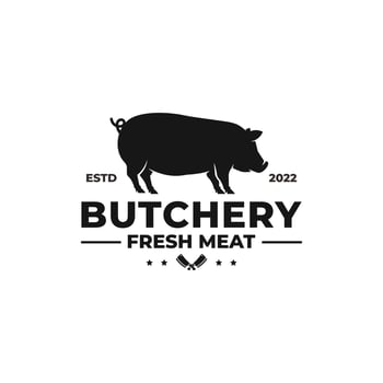 Butchery logo design vector. Meat shop logo vector
