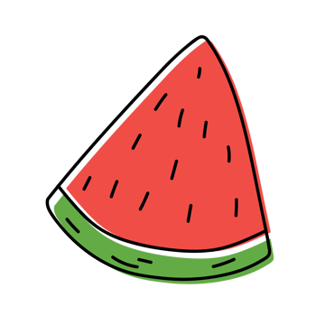 Watermelon Fruit Outline Illustrations png