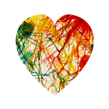 Art abstract heart.Hand watercolor painting on paper. png