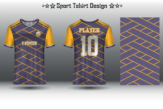 Football jersey mockup, soccer jersey mockup, cycling jersey mockup and sport jersey mockup with abstract geometric pattern Free Vector