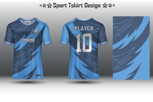 Soccer jersey mockup football jersey design sublimation sport t shirt design collection for racing, cycling, gaming, motocross vector