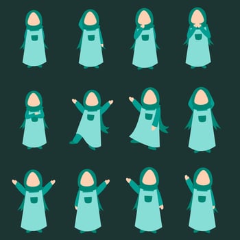 Little Muslim Girl vector