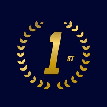 Vector illustration of the 1st anniversary icon with elegant golden gradient colors