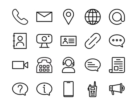 Set of contacts icons, Set of contacts collection in black color, Design elements for projects. Vector illustration, contacts icon, contact icons, contact icon vector, contact icon vector illustration