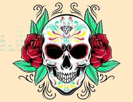 Mexican sugar skull vector