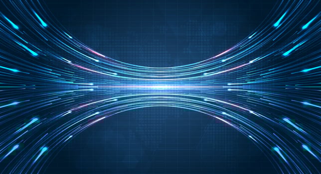 Blue light streak, fiber optic, speed line, futuristic background for 5g or 6g technology wireless data transmission, high-speed internet in abstract. internet network concept. vector design