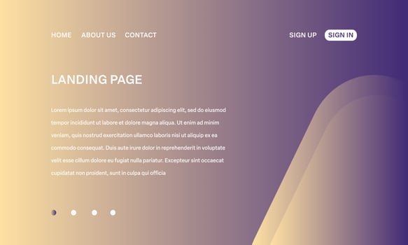 Modern Minimalist Abstract Landing Page Background with Gradient Color vector