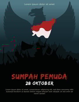 happy indonesian youth pledge. suitable for greeting card, poster and banner. selamat hari sumpah pemuda vector