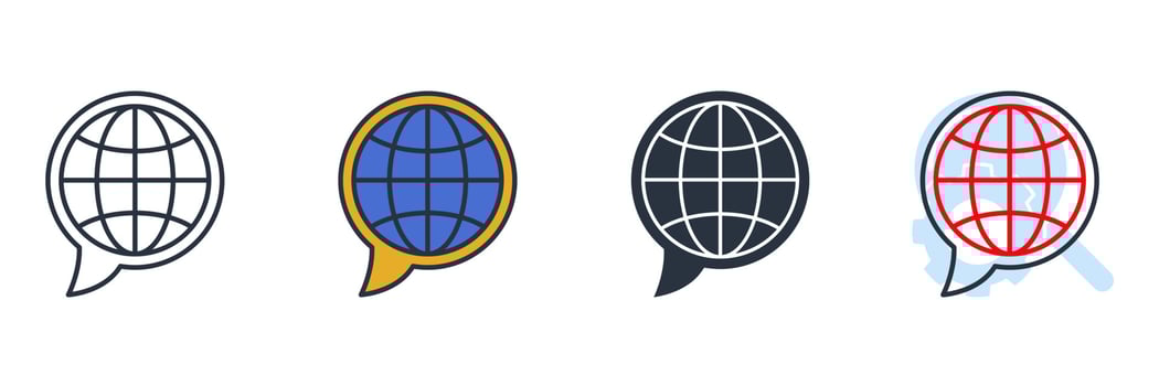 website icon logo vector illustration. Go to web on bubble chat symbol template for graphic and web design collection