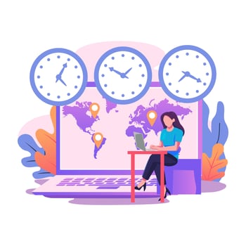 Time zones flat style illustration design vector