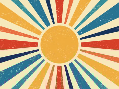 Retro sun burst vintage banner background vector. vector