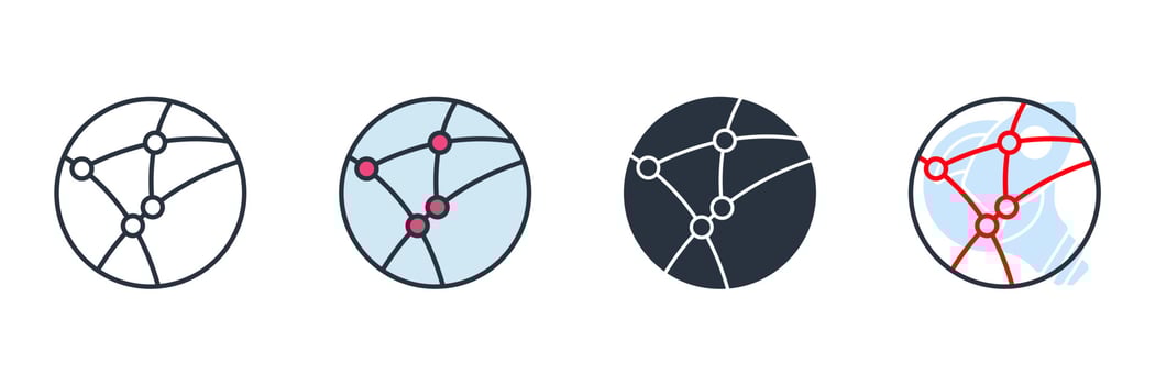network icon logo vector illustration. Global technology or social network symbol template for graphic and web design collection