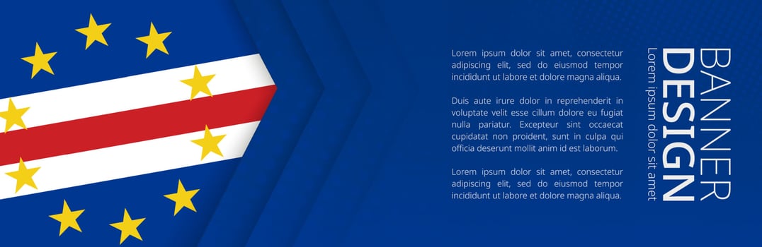 Banner template with flag of Cape Verde for advertising travel, business and other. vector