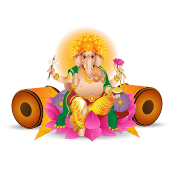 Happy ganesh chaturthi celebration greeting card png