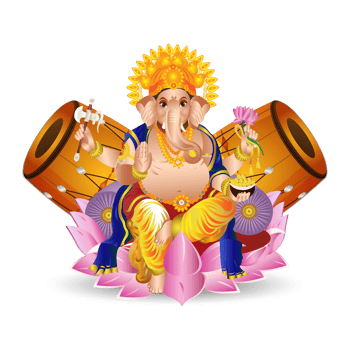 Happy ganesh chaturthi celebration greeting card png