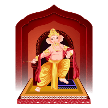 Happy ganesh chaturthi celebration greeting card png