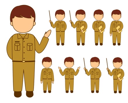 male teacher collection vector