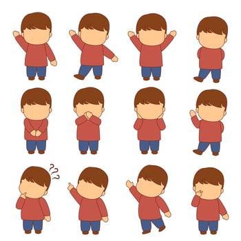 cute and kawaii children's cartoon illustration collection vector